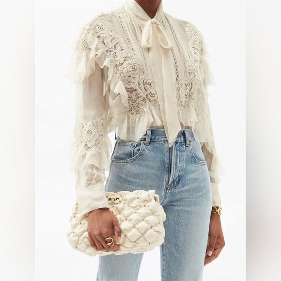 Valentino semi-sheer lace blouse 40 NWT - Picture 8 of 12